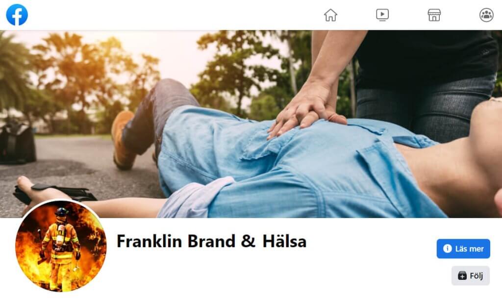 En bild som föreställer Franklin Brand & Hälsas Facebook-konto.